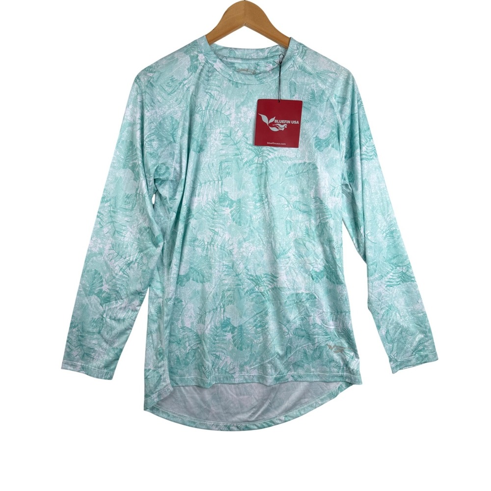 NWT Bluefin Long Sleeve Performance Fishing Tee size XL Blue/White